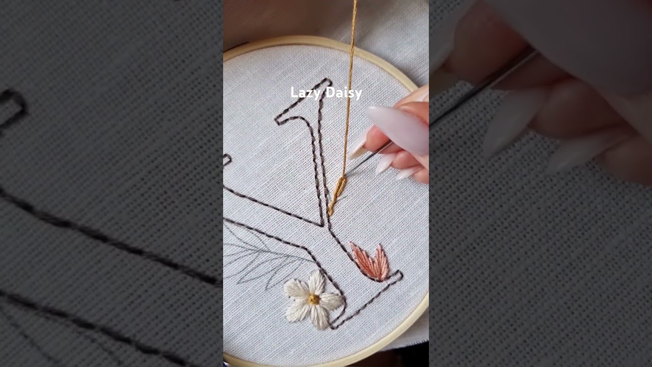 Quick Lazy Daisy stitch tutorial #embroidery #handmade #handembroidery #art #stitch #craft #needle