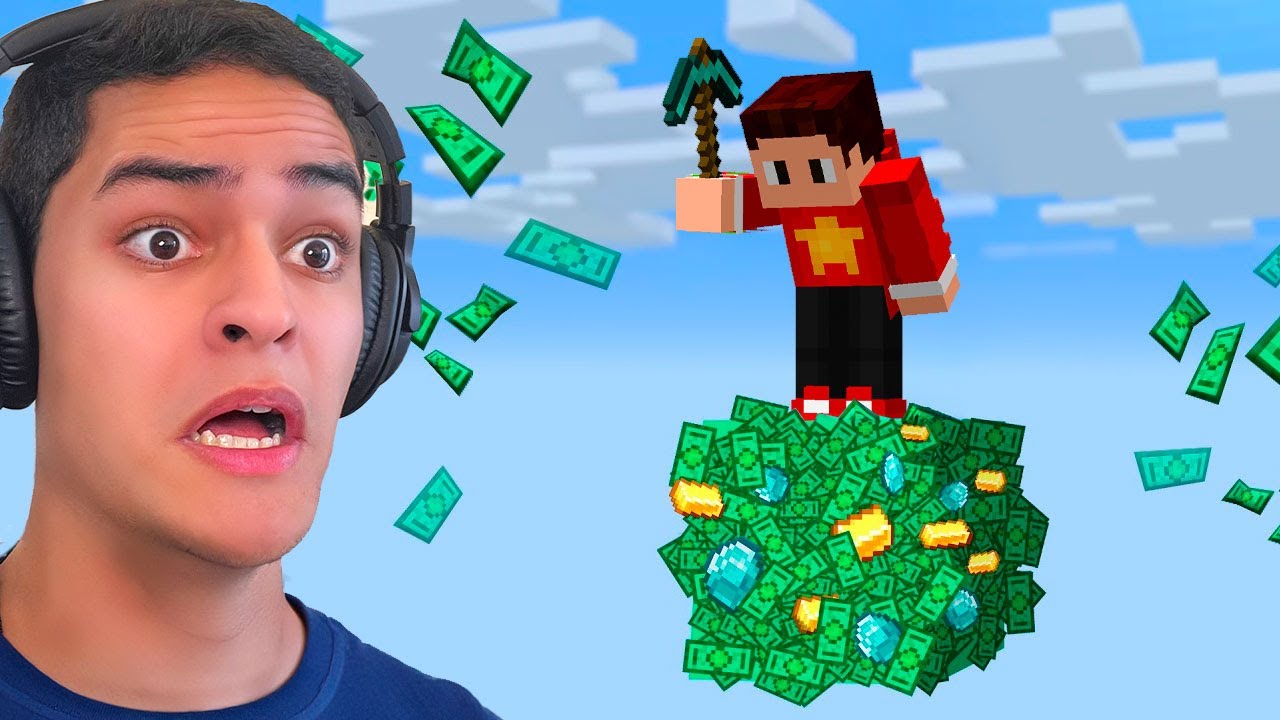 SOBREVIVENDO EM APENAS UM BLOCO DE DINHEIRO!!