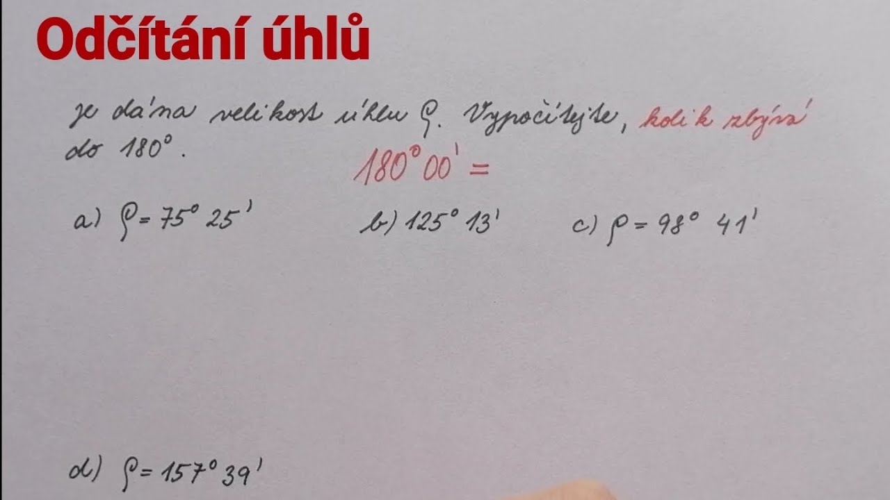 Odčítání úhlů