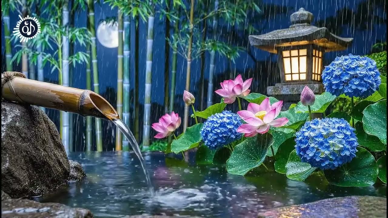 Rain & Bamboo Water for Stress Relief and Deep Sleep | Olyra Music