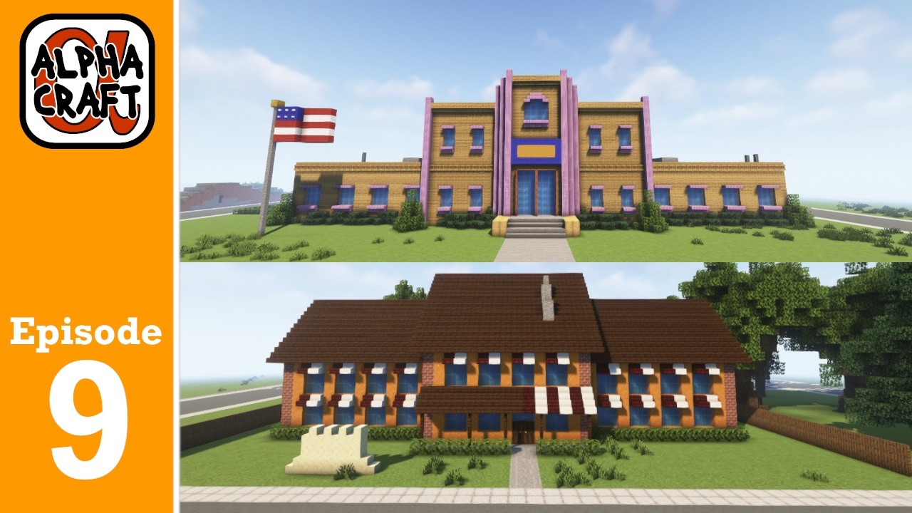 AlphaCraft Season 6 - Recreating The Simpsons School and Retirement Home!