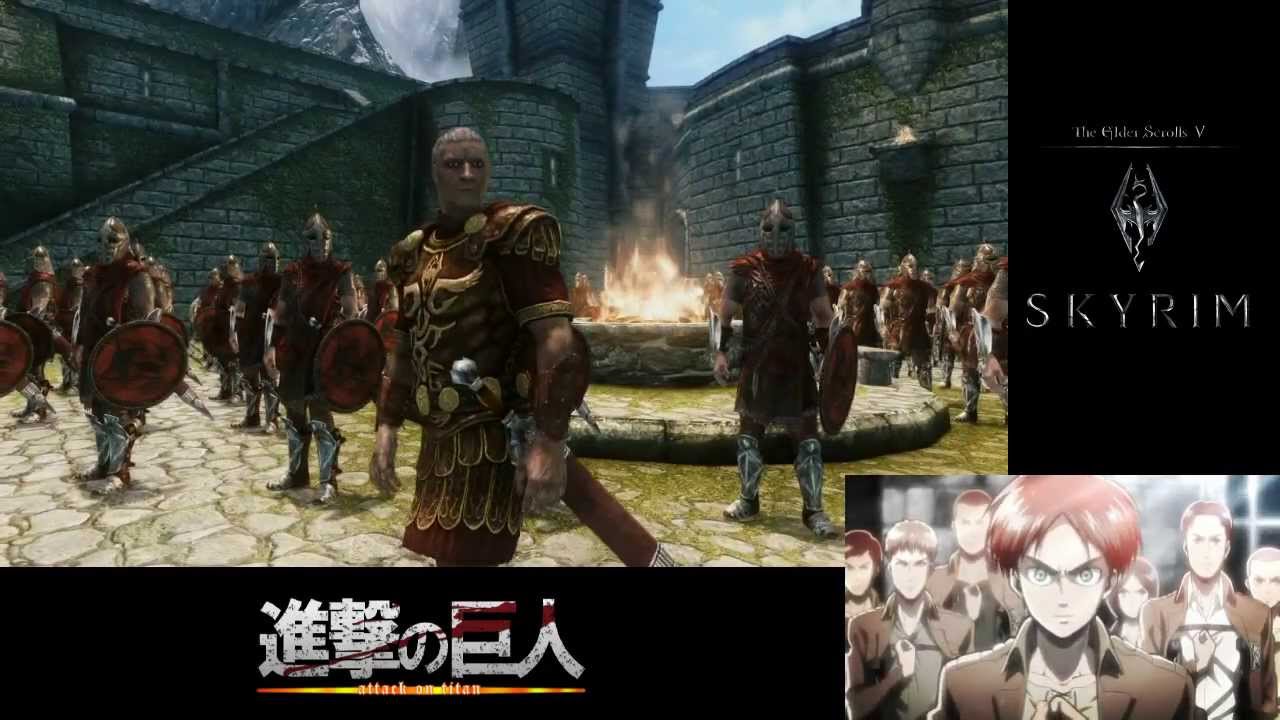 Skyrim - Attack on Dragon 進撃の巨龍 ( Skyrim + Attack on Titan)