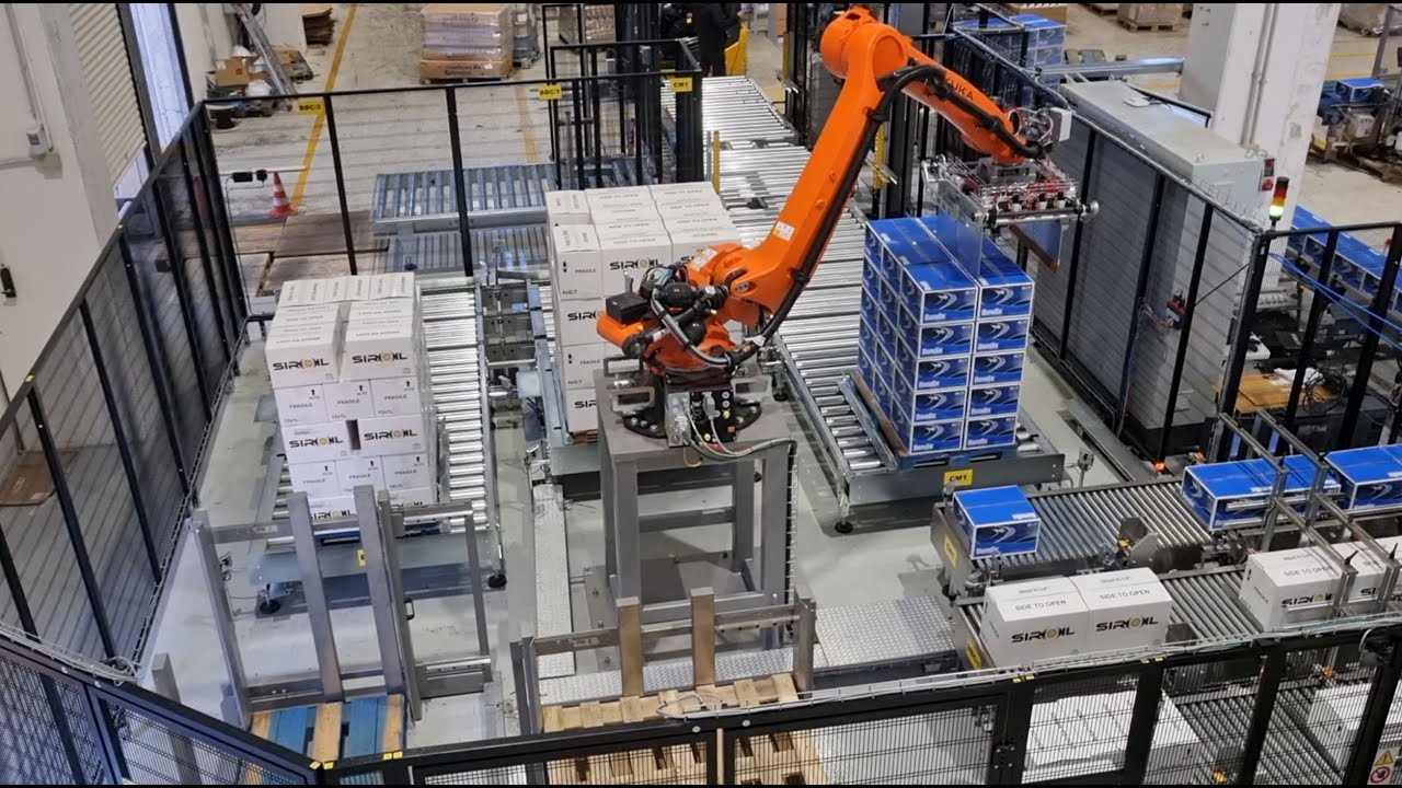 24010 - ROBOT PALETTIZZATORE CON TESTA A PINZA PER PACCHI E PALLET VUOTI