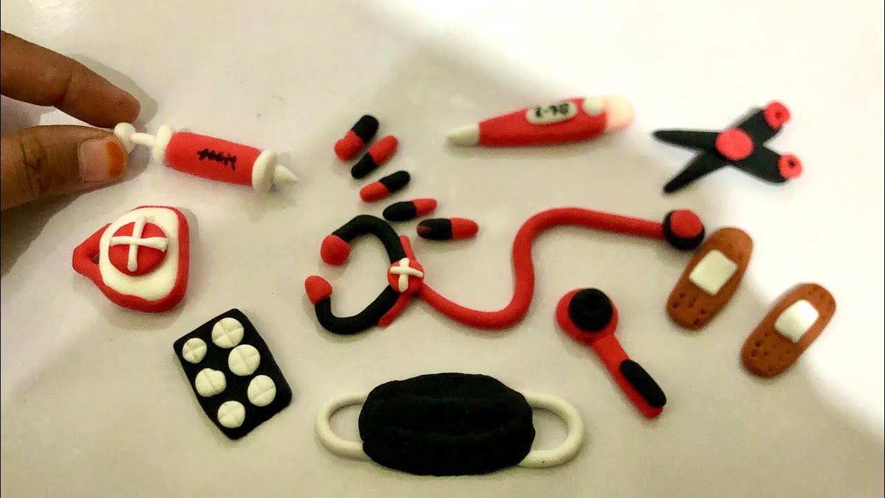 DIY How to Make Polymer Clay Miniature Doctor Set | DIY Easy Polymer Clay tutorial Mini Medical Kit