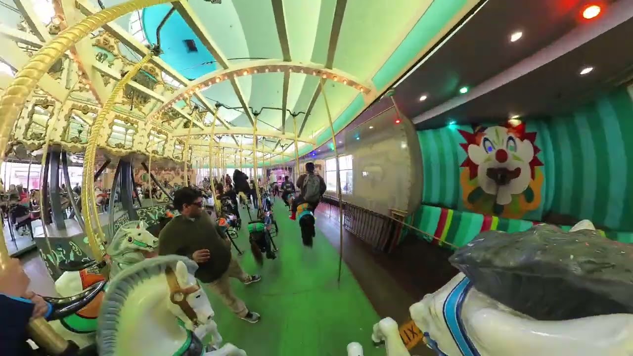 1911 Looff Carousel - Santa Cruz Beach Boardwalk - Ultra Wide POV