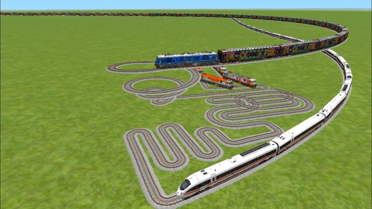 New trains to games play over bridge crossing bumpy road Trip local train simulator classic world 