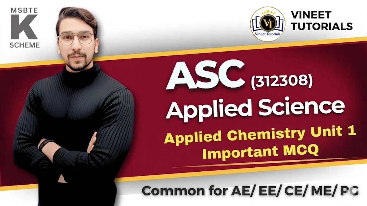 Applied Chemistry Unit 1 Important MCQ | Vineet Sir | Vineet Tutorials |