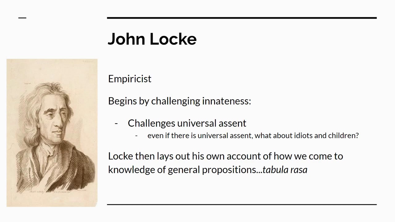 The Senses as the Basis for Knowledge: John Locke