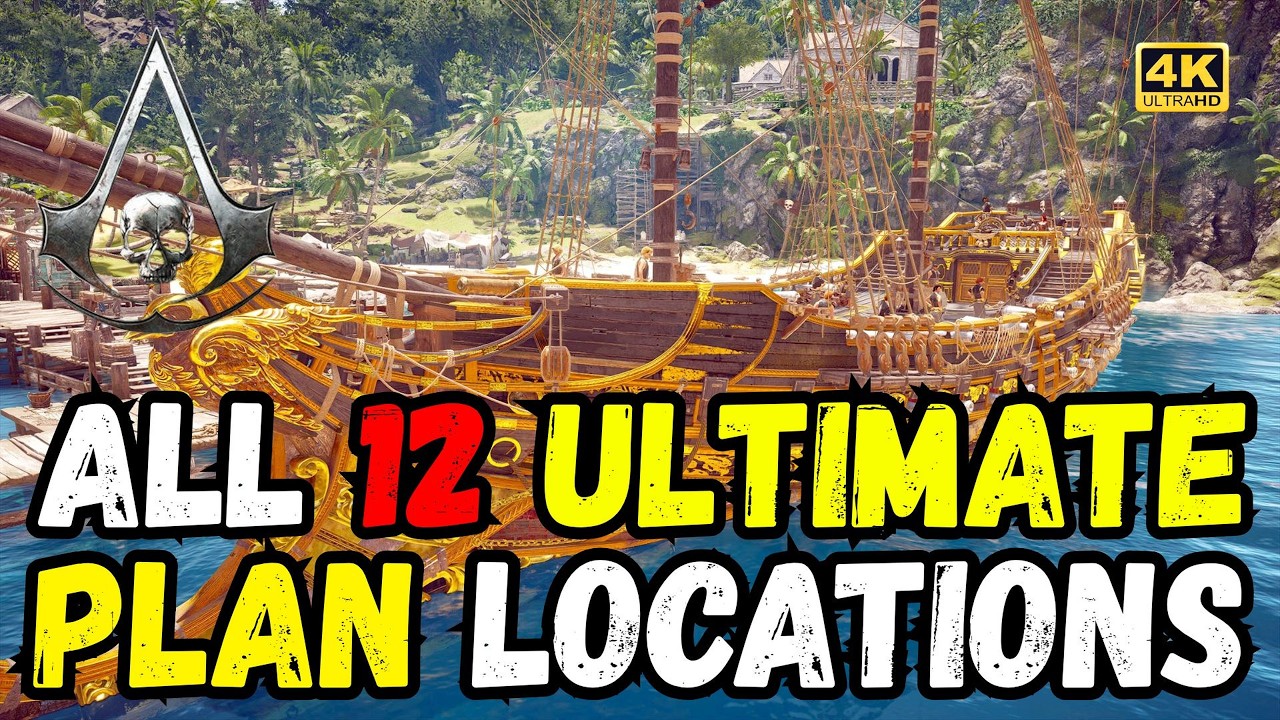 Don't Miss These! All 12 Ultimate Ship Plan Locations in Black Flag Resynced 🛥️🔱 4K #assasinscreed