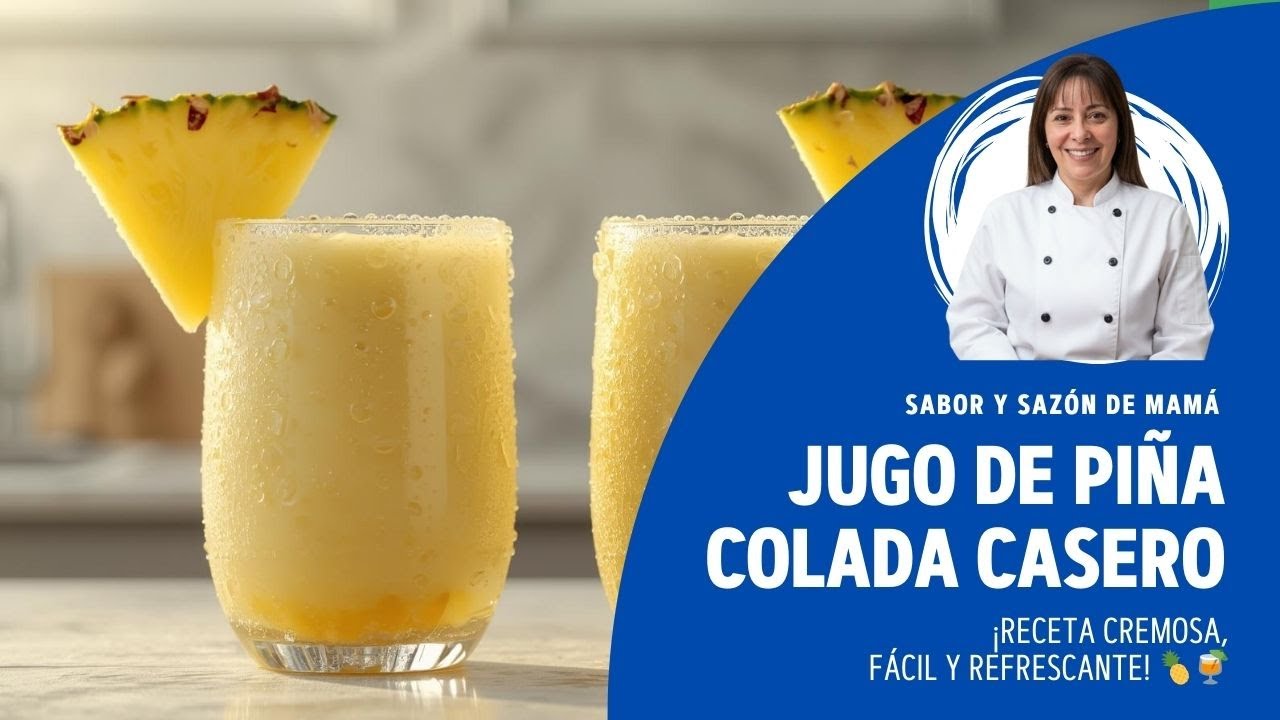 Jugo de Piña Colada Casero: ¡Receta Cremosa, Fácil y Refrescante! 🍍🍹