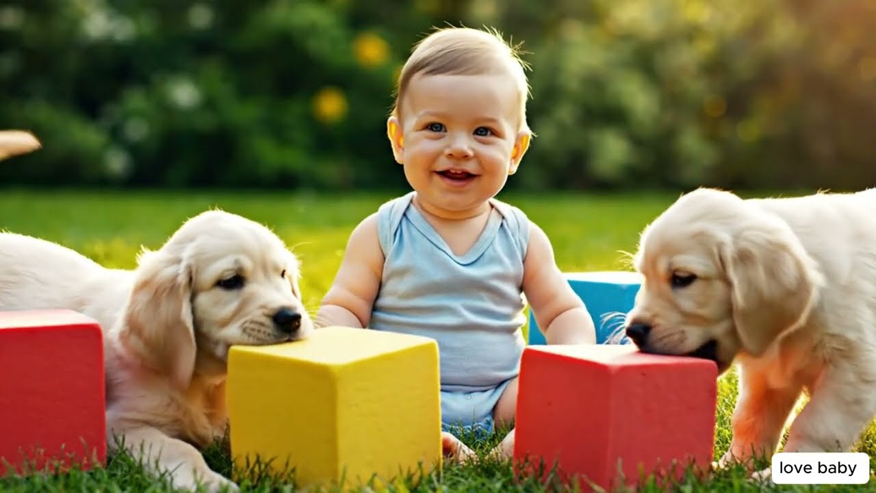 Everyday Joy at Home 🐶🐶💛  Baby Retriever & Golden Retriever’s Sweet Playtime