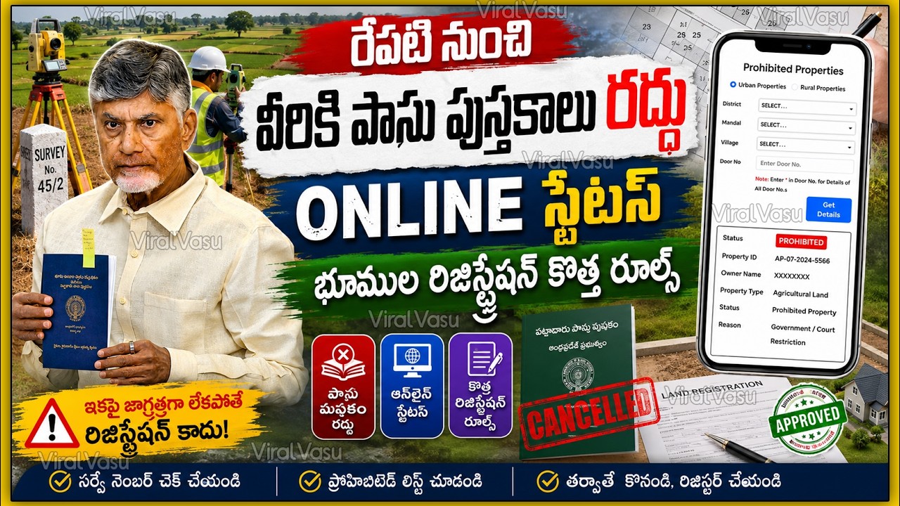Link : రిజిస్ట్రేషన్ కొత్త రూల్స్  | AP Land Registration | Assigned Land | 22A Land | @ViralVasu