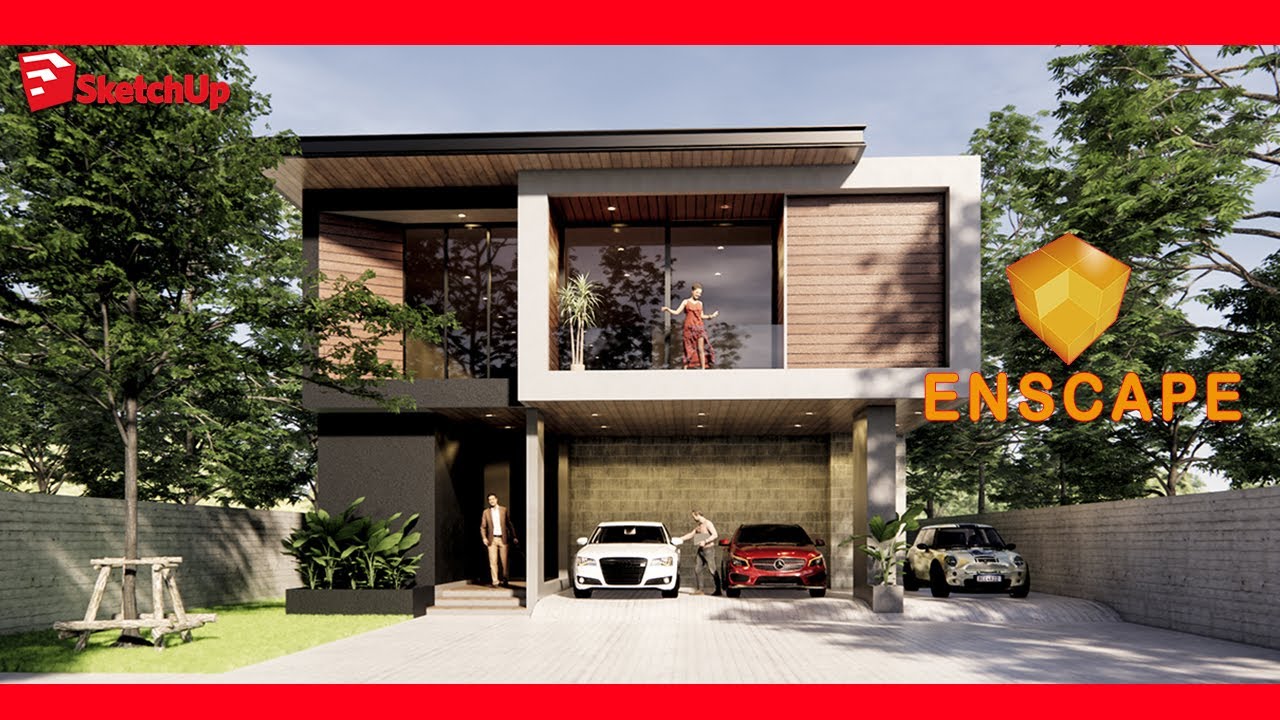 Exterior Design by SketchUp 3D Modeling with Enscape Rendering  [22/100]