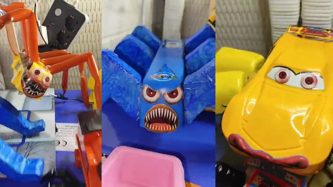 MCQUEEN EATER VS TAYO EATER VS TRUCK EATER VS POLICE EATER