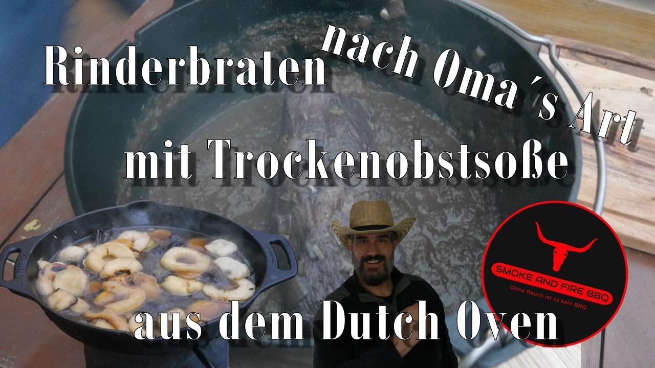 Rinderbraten aus dem Dutch Oven mit Whiskey und Trockenobstsoße | Smoke and Fire BBQ