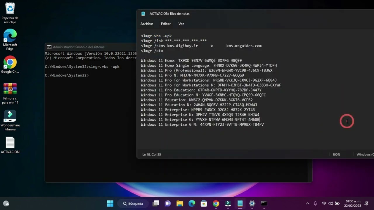ACTIVAR WINDOWS 11 fijar en el descripcion