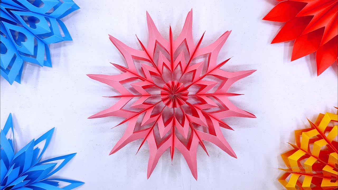 DIY Paper Snowflakes | Easy Paper Snowflakes Making  For Beautiful Christmas Wall Decoration In USA