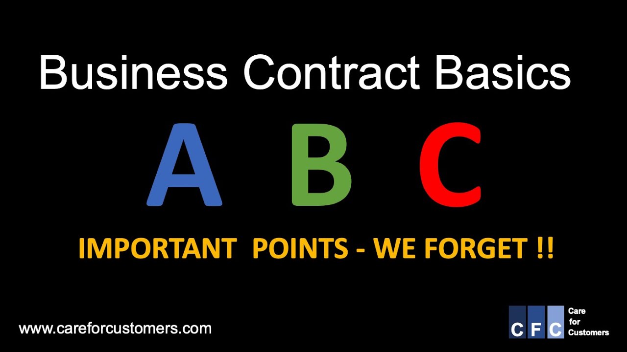 Business Contract Basics - Important Points to Remember When Putting Together a Contract