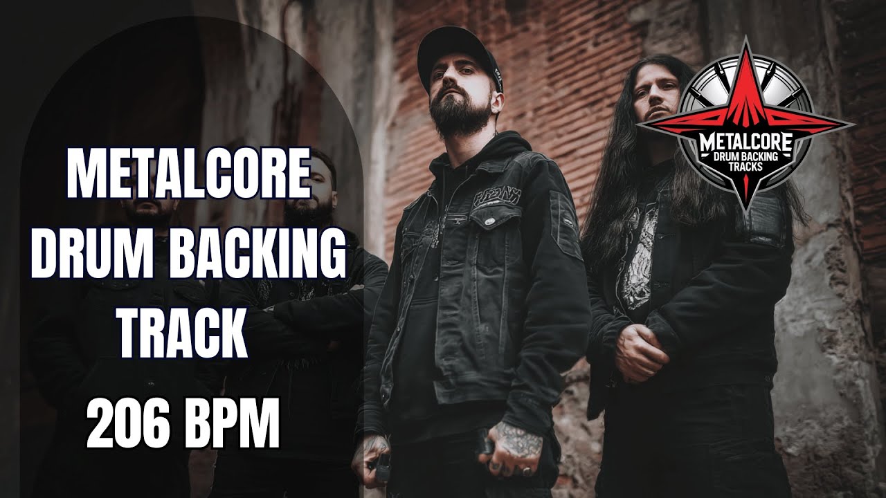 206 BPM Metalcore Drum Backing Track | Fast Melodic Hardcore | Royalty Free Drum Track