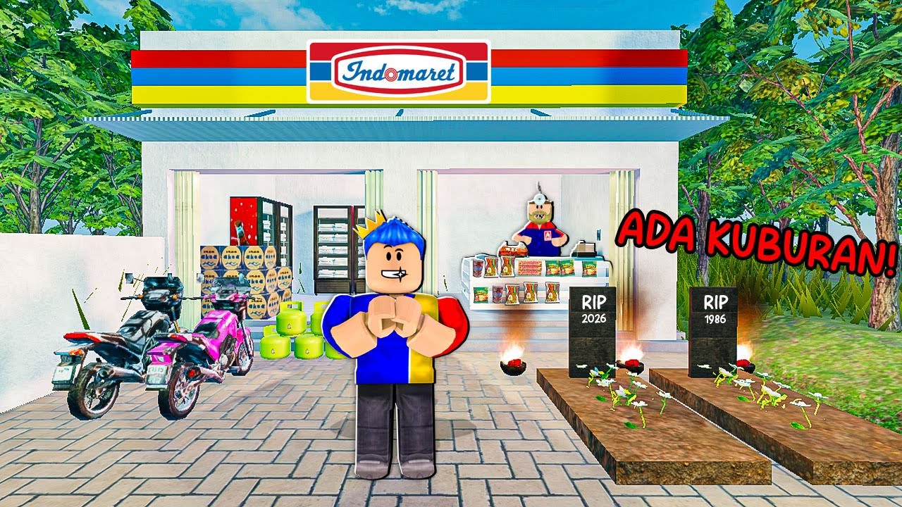 AKU JADI BOS DAN BUAT INDOMARET ADA KUBURAN DI DALAMNYA PAKE PESUGIHAN DI ROBLOX!!