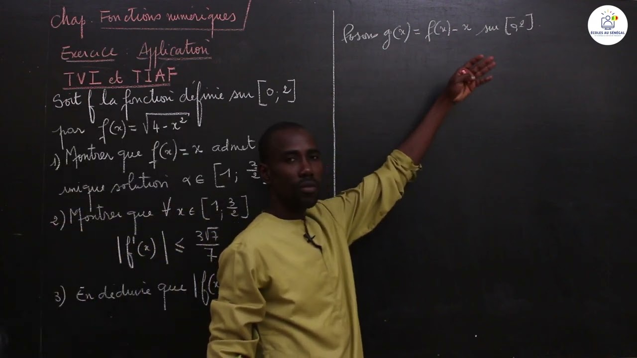 Exercices - Terminales S2 - Mathématiques:  Fonctions numériques / TVI et TIAF / Suite 9 / M. Boye
