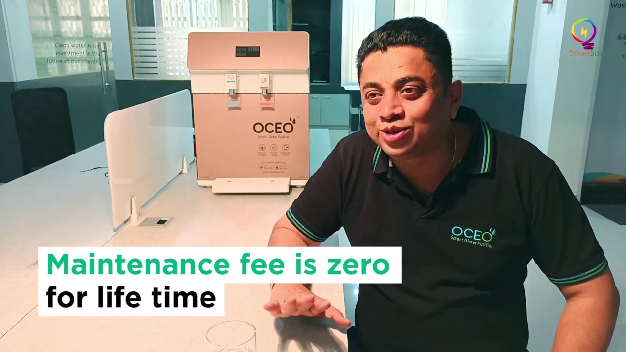 Manjunath  talking to Mahendra of OCEO water- a water purifier  with no cost and no  maintenance