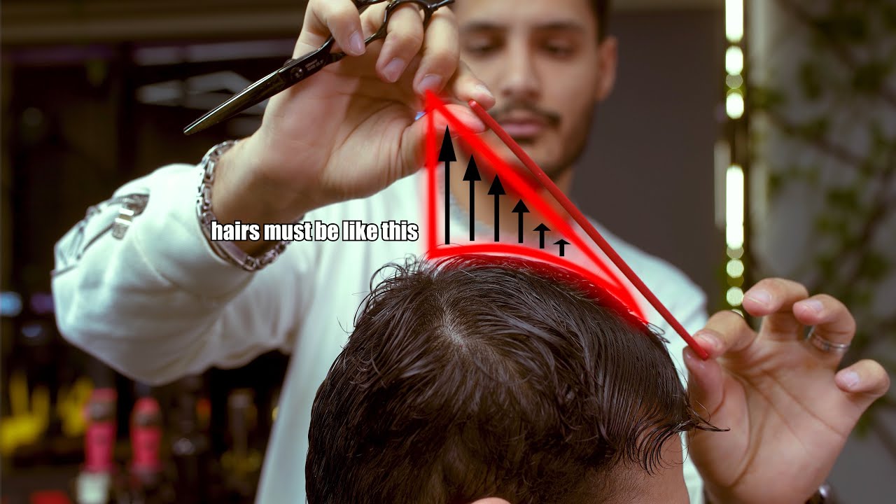 تعليم قص الشعر بطريقة اكاديمية✅مفصلة للمبتدئين قصة‼️ CROP MULLET ✨مصطفى الرسام. للمبتدئين والمحترفين