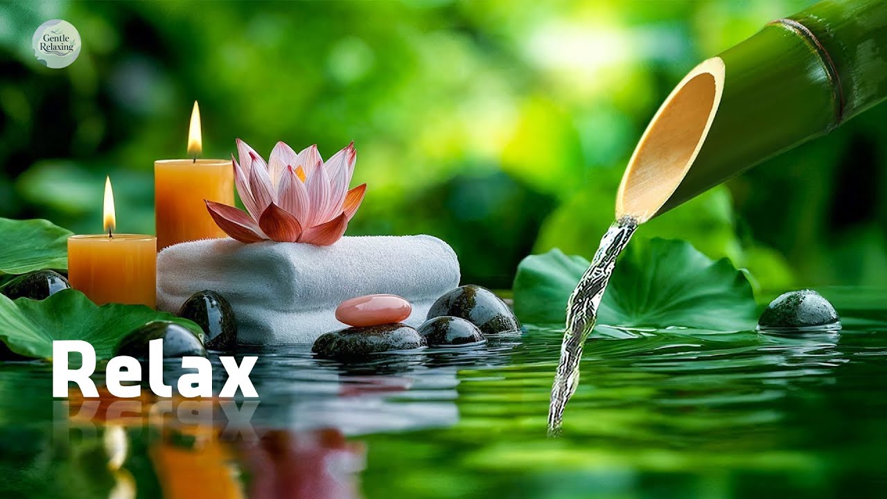 Soothing Spa Piano Music 🌿 Relaxing Sleep Music & Nature Sounds, Bamboo Water Fountain, Calm Music