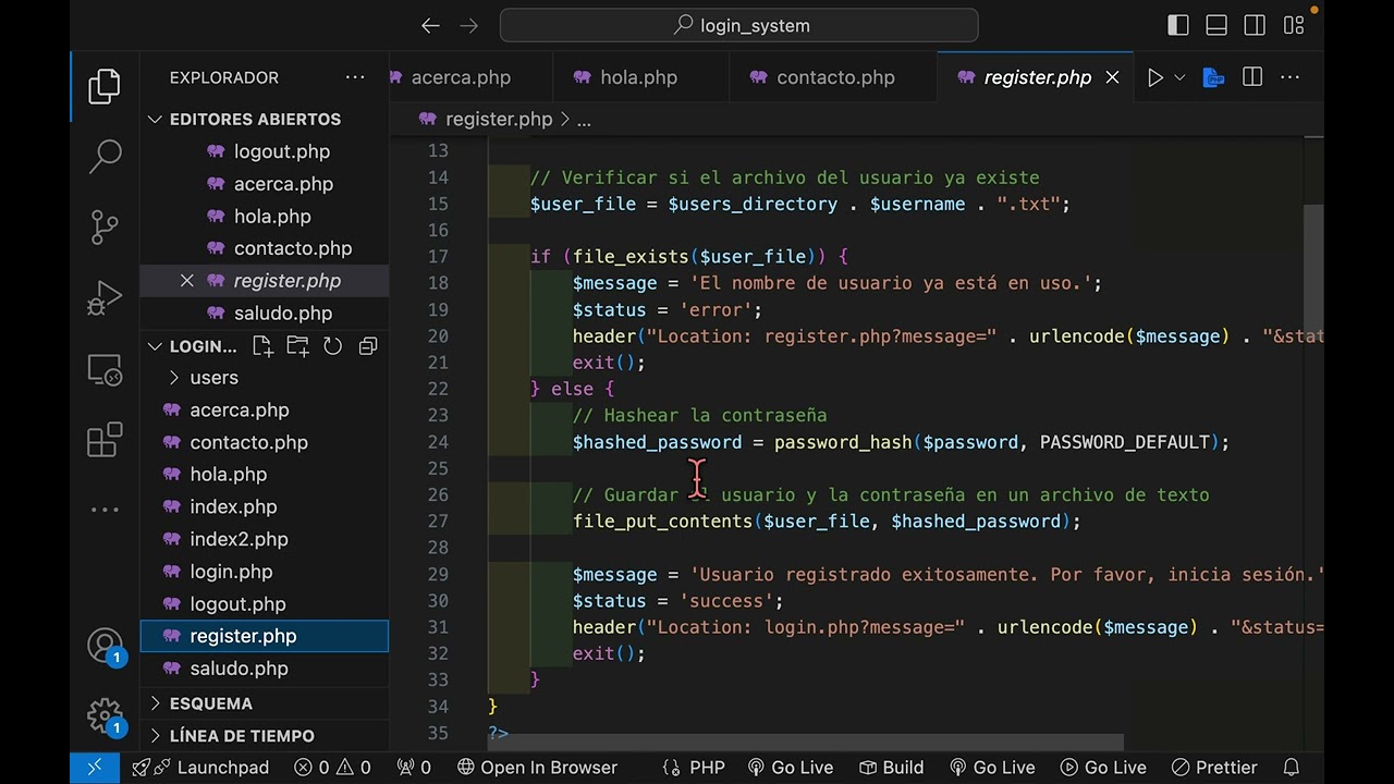 Programacion con PHP  Sistema de Login sencillo usando sesiones sin Mysql