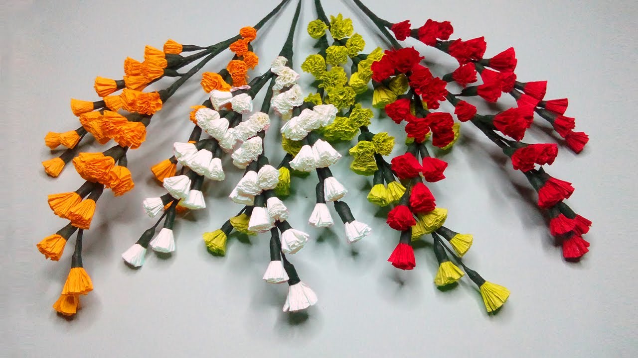How To Make Statice Flower From Crepe Paper - Diy Flowers - Easy Home Decoration