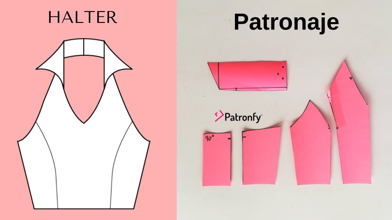 272.- Halter crop top con cuello | Patronaje