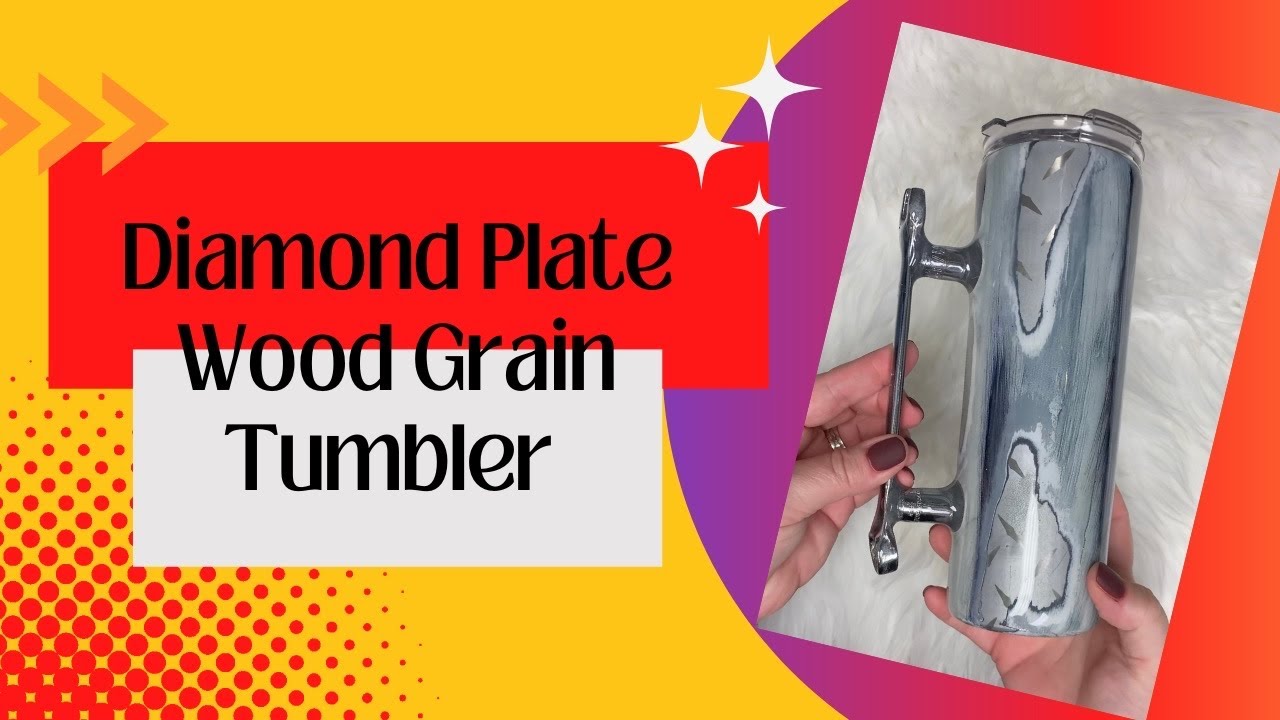 Diamond Plate Wood Grain Tumbler