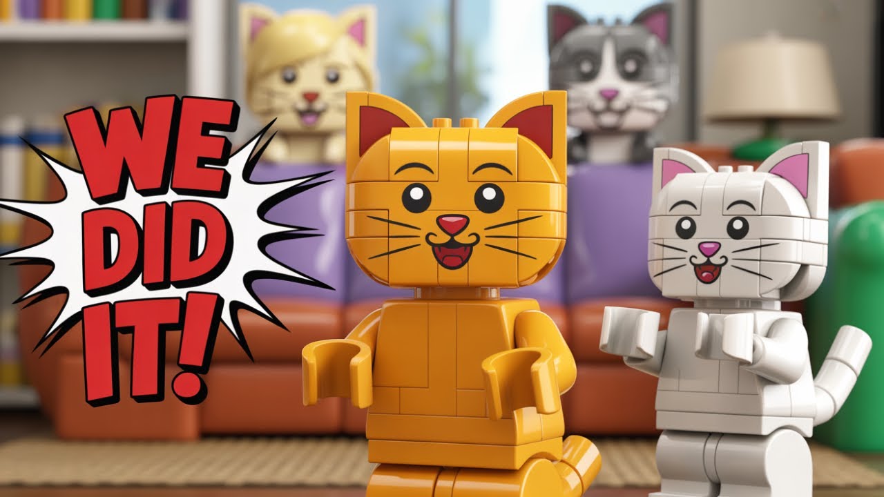 TRYING SOMETHING NEW 😳 | A LEGO Kitten Learns Courage & Confidence 🧱🐱