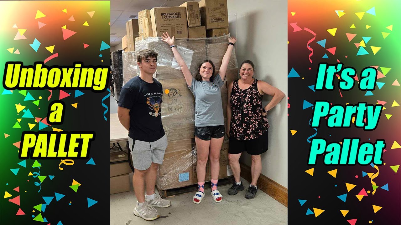 Unboxing a Pallet Full of Amazing items that you can use for Parties Check out the cool items!