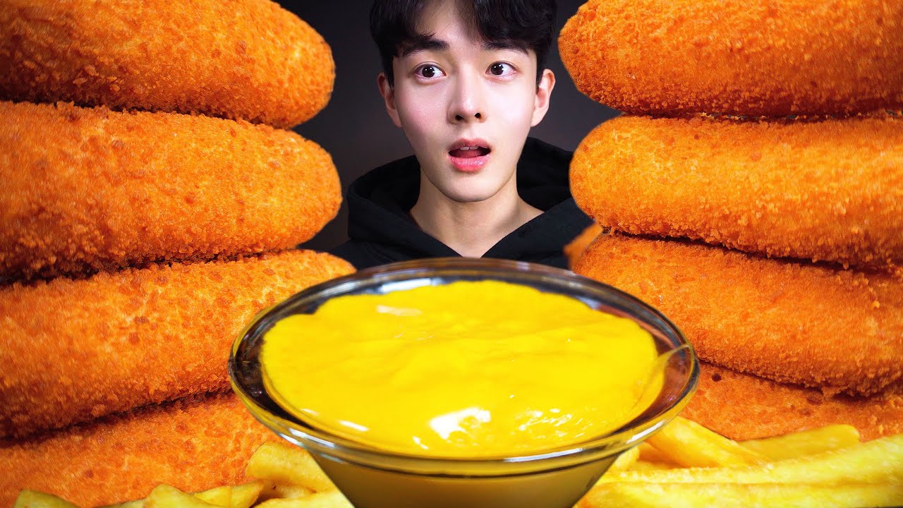 ASMR MUKBANG  명랑핫도그 통모짜핫도그 점보치즈 핫도그 치즈소스 먹방 CHEESY HOT DOGS  eating sounds モッパン