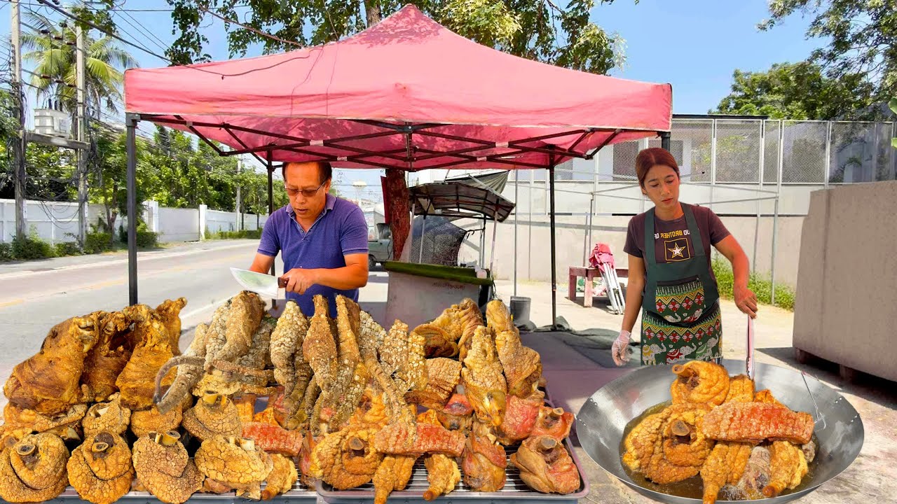 Sold Out 100 Kg  Pork Legs & Crispy Pork Belly By Hard Working Family  | Thai Street Food