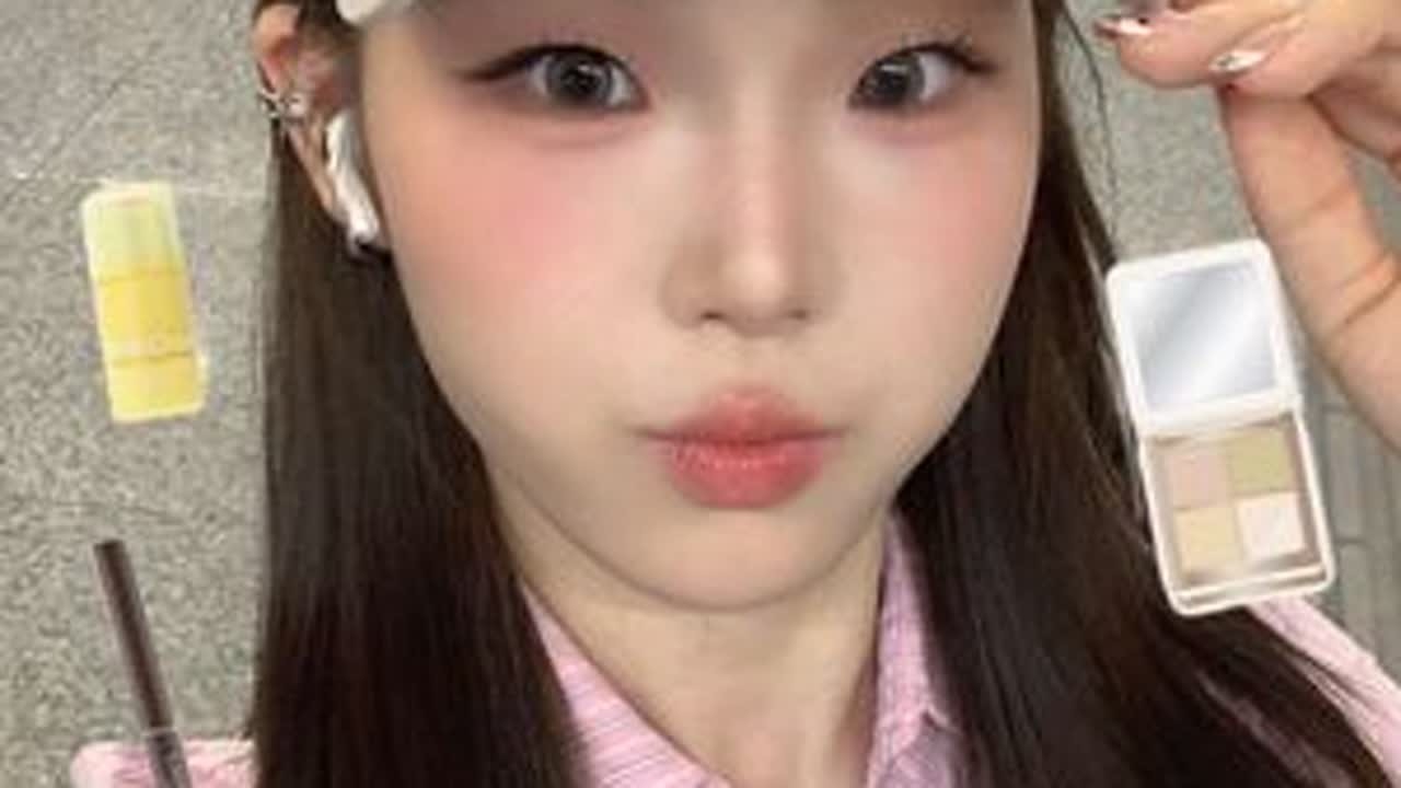 单眼皮/ins清透感蜜桃韩妆🌿淡颜本命妆容#今日妆容 #妆容分享 #韩系 #妆教 #妆容