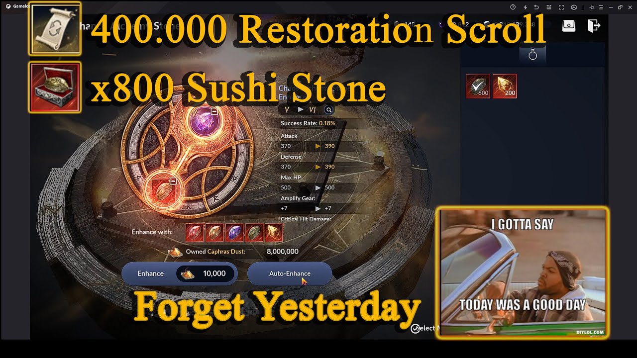 Black Desert Mobile | Enhance Sushi Alchemy Stone From V to ? - x800 Sushi Stone