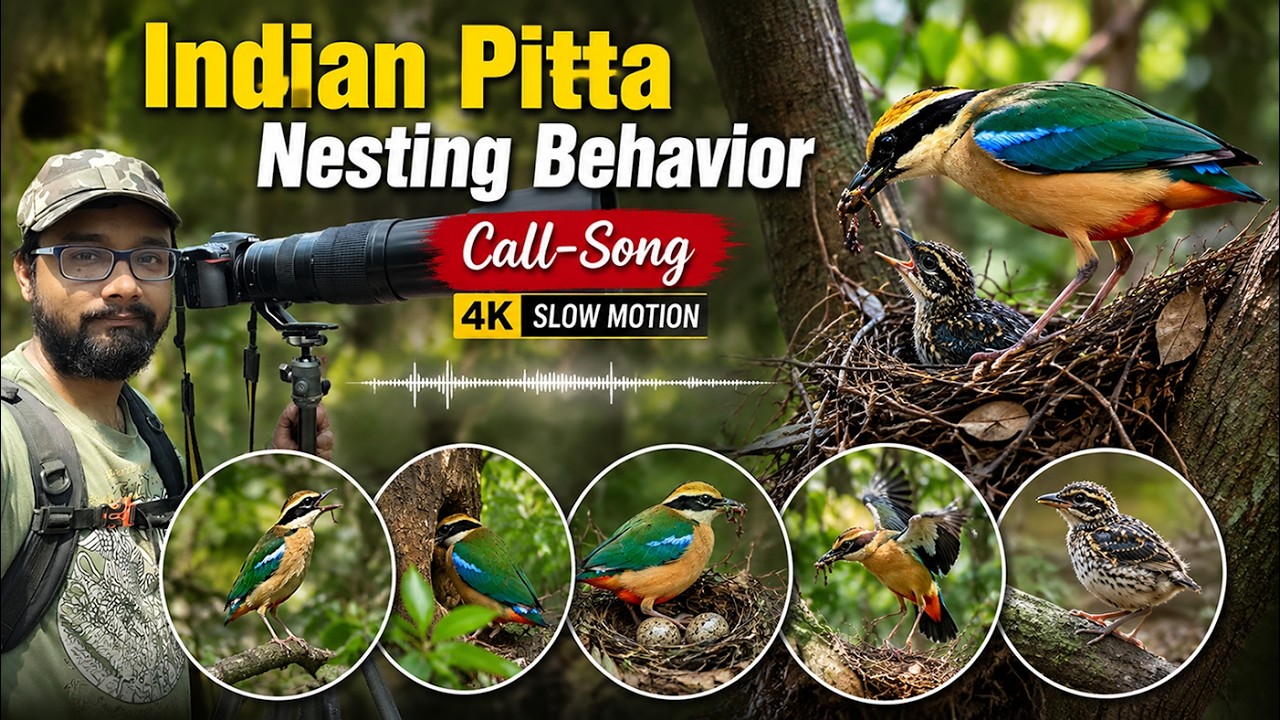 Indian Pitta Nesting Behavior. Call-Song 4k Slow motion. #rahul_chakraborty #birds #wildlife #nature