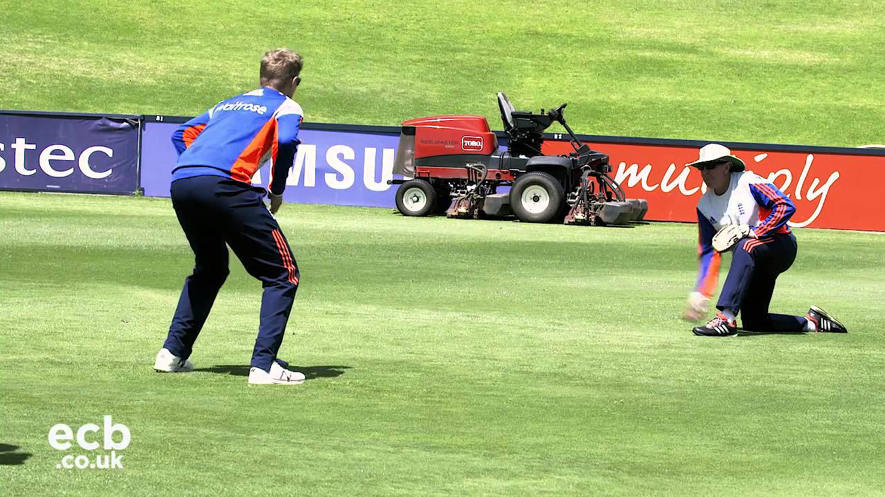 Fielding drills with Joe Root