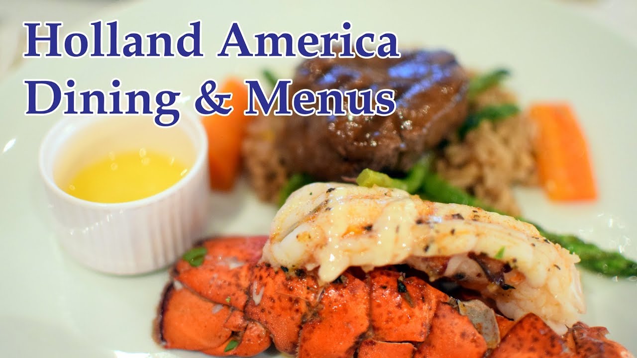 Holland America Food @ Main Dining Restaurant (Lunch, Dinner & Gala) on ms Veendam (4K)