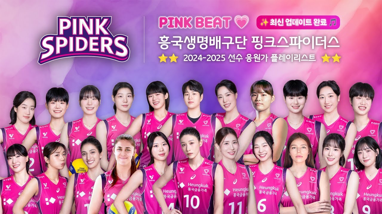 🏐2024-25 최신 업뎃완료✨ 💗흥국생명배구단 핑크스파이더스 선수 응원가 모음🎧