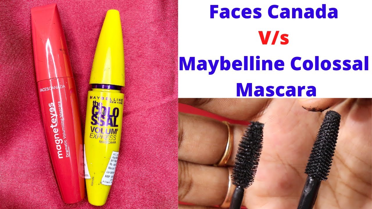 Faces Canada V/S Maybelline Colossal Mascara | Comparison