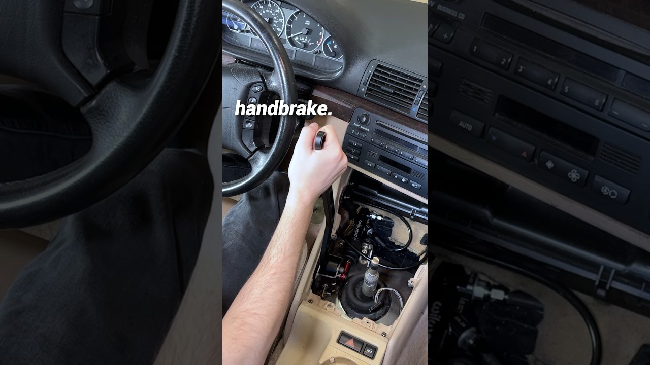 Follow along to see how to get air out of an inline hydraulic handbrake #e46 #drifting
