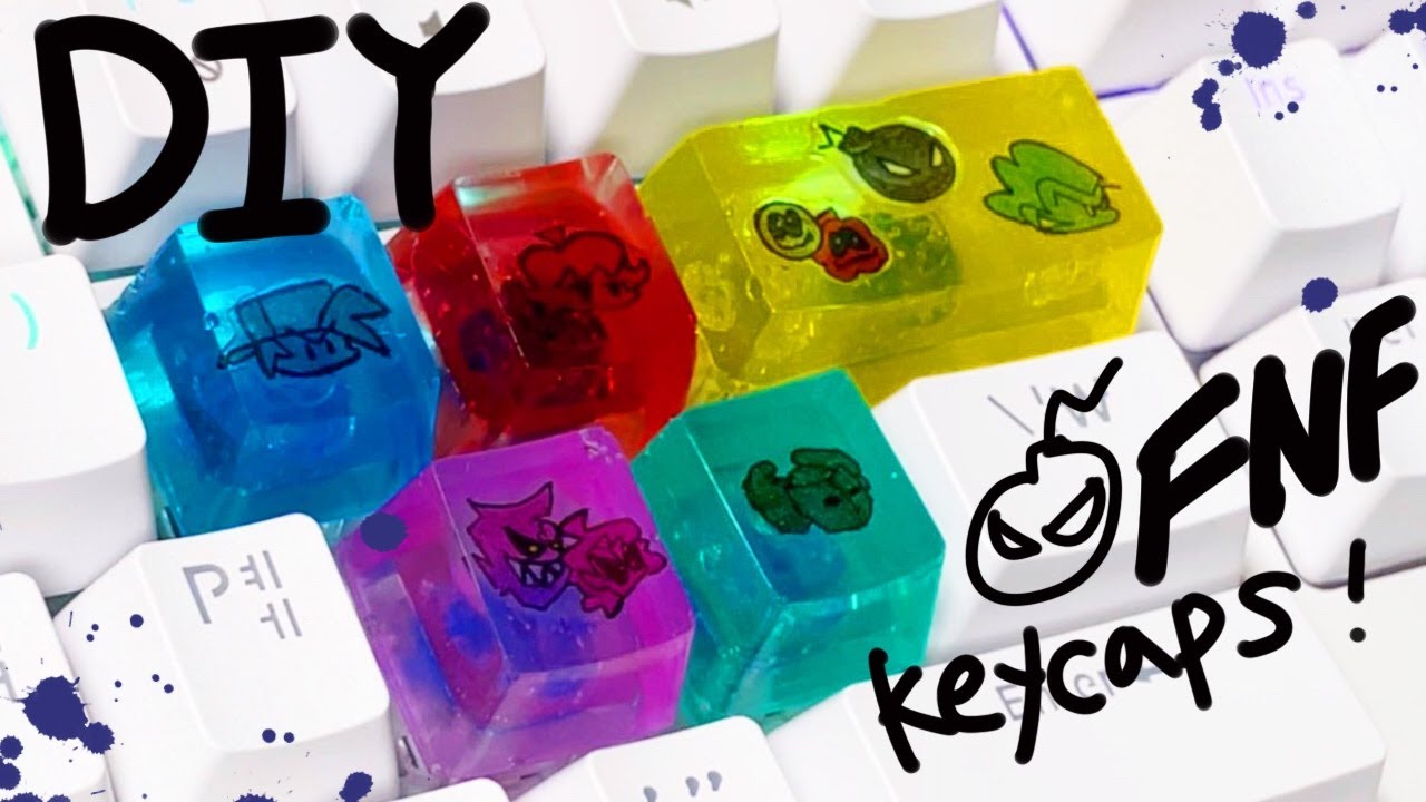 DIY Friday Night Funkin' icons Custom Key Caps with Shrink Plastic, Resin