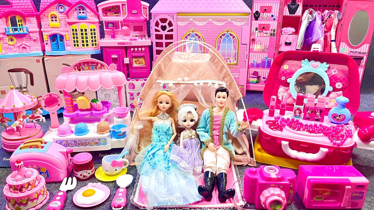 14 Minutes Satisfying with Unboxing Barbie Princess Bedroom Dress Up Playset ASMR | Review Toys