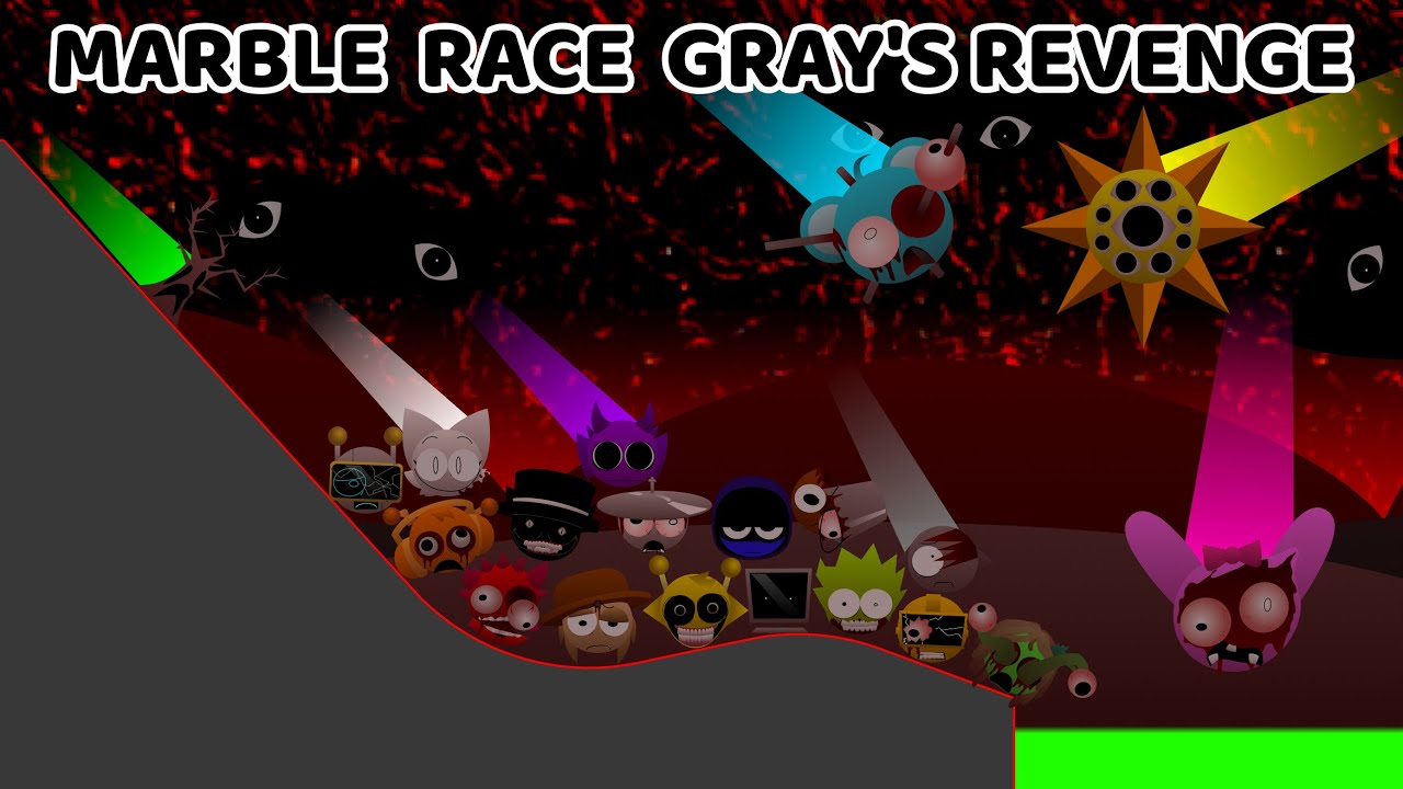 Incredibox Sprunki Marble Race In Algodoo — Who Will Win? Gray's Revenge