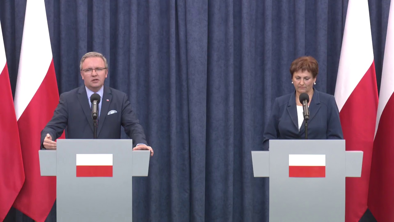 Konferencja prasowa Szefowej KPRP Haliny Szymańskiej oraz Szefa Gabinetu Krzysztofa Szczerskiego