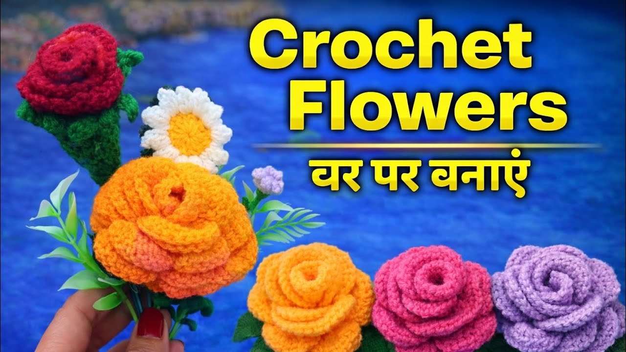 Very easy pattern for making crochet flower bouquet #crochet