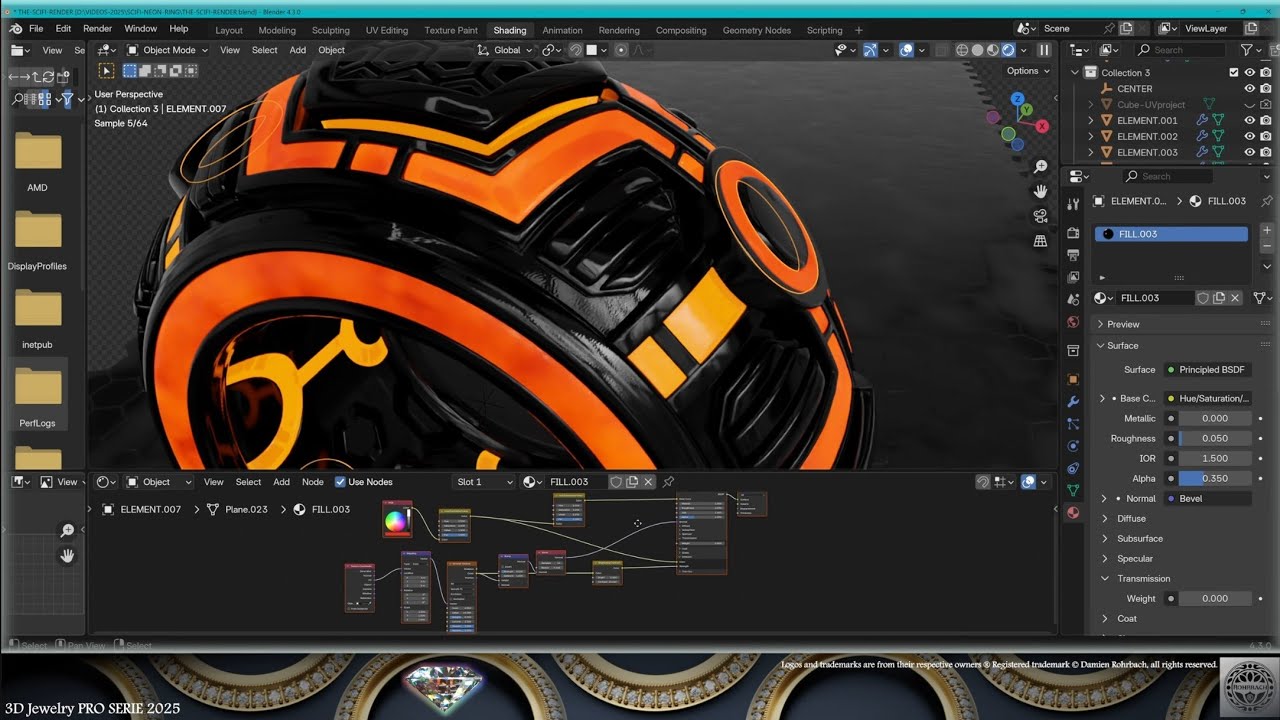 Rendering Part 2 Sci-Fi 3D JEWELRY Blender 4.3 TUTORIAL